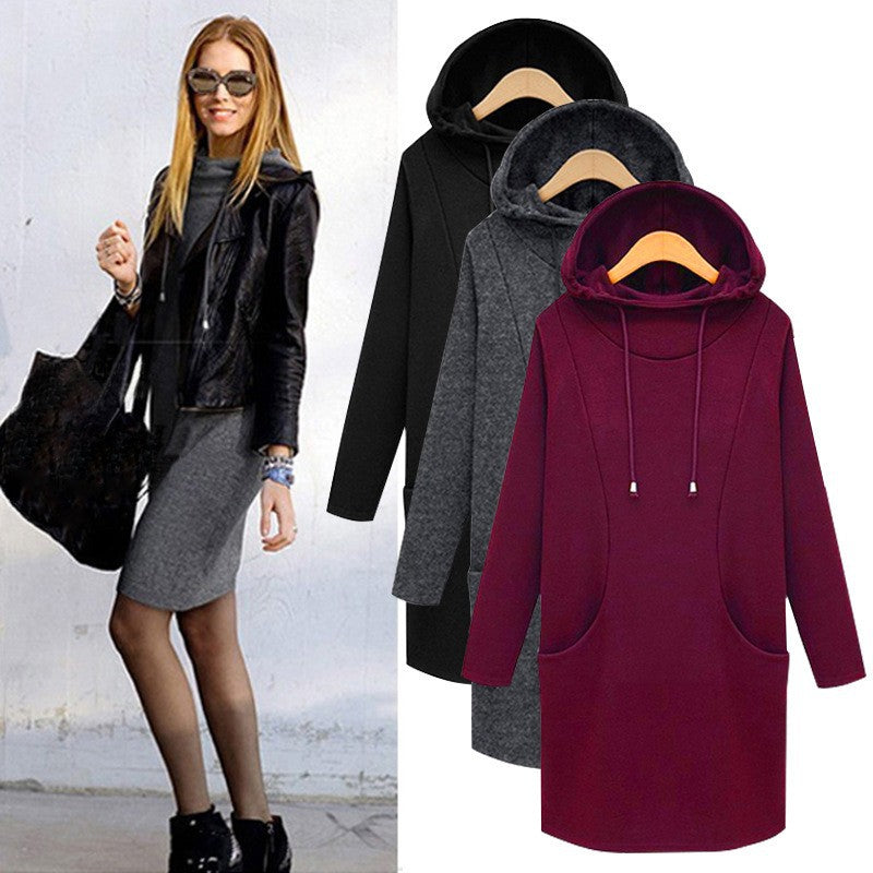 Biggie Plush Long Hoodie One-Piece Dresses Claire & Clara