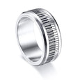 Black And White Piano Key Turnable Anti-anxiety Ring Rings Claire & Clara
