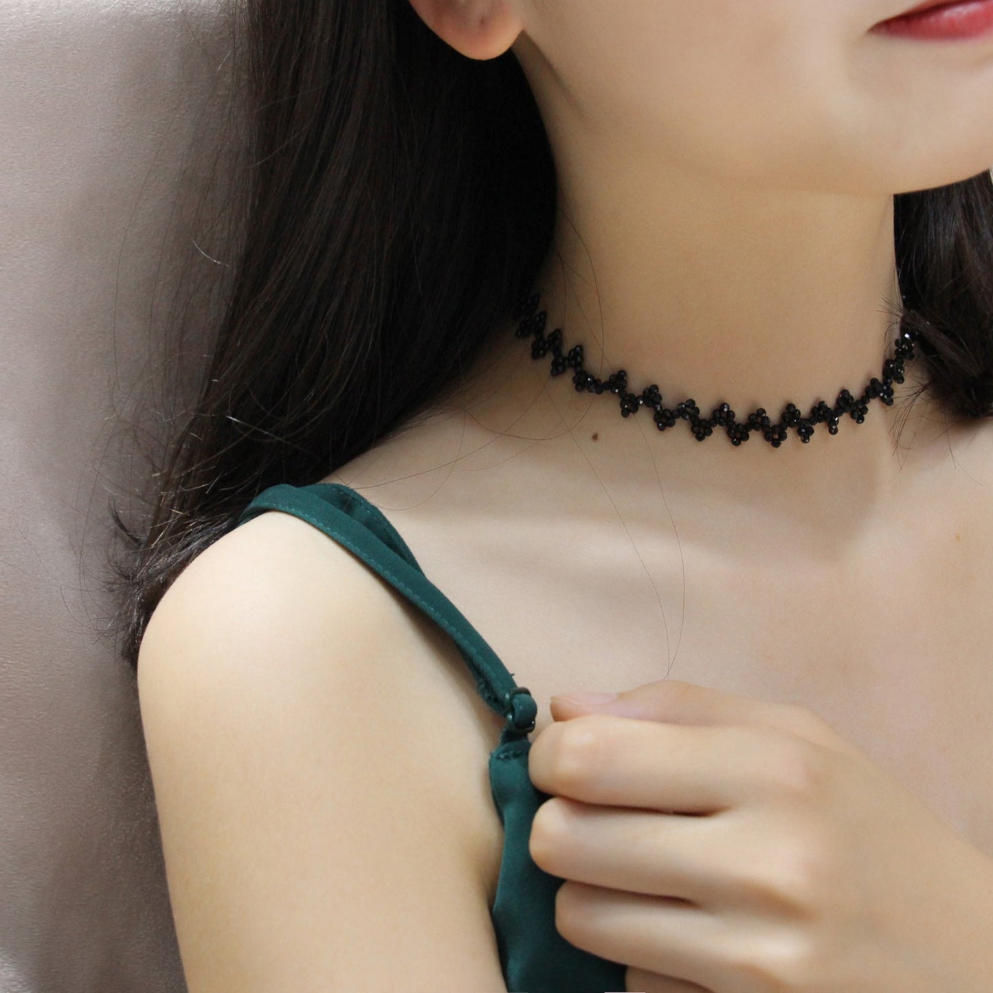 Black Spinel Necklace Earrings Claire & Clara