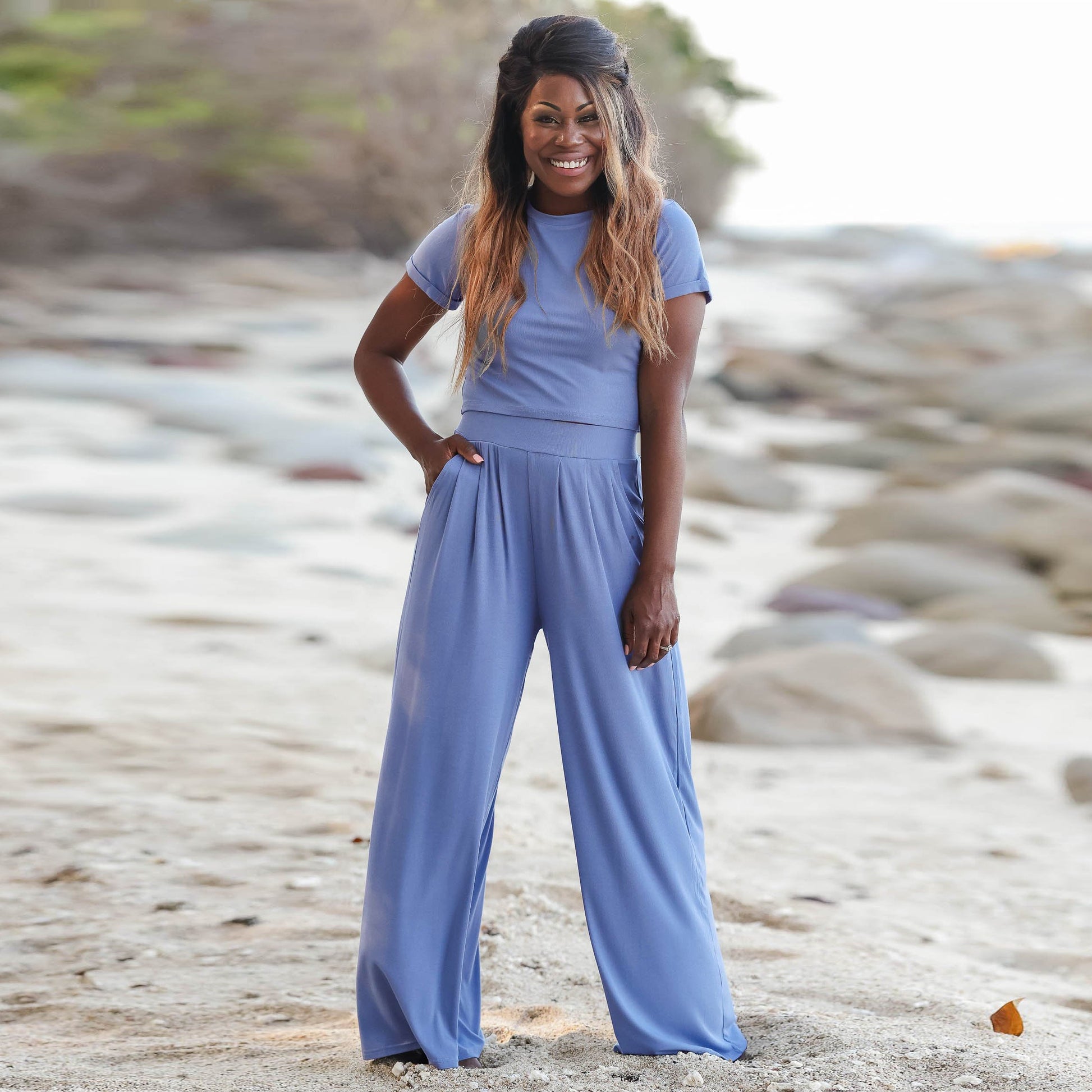 Blake Casual Wide Leg Long Pants Two Piece Outfit Outfit Sets Claire & Clara