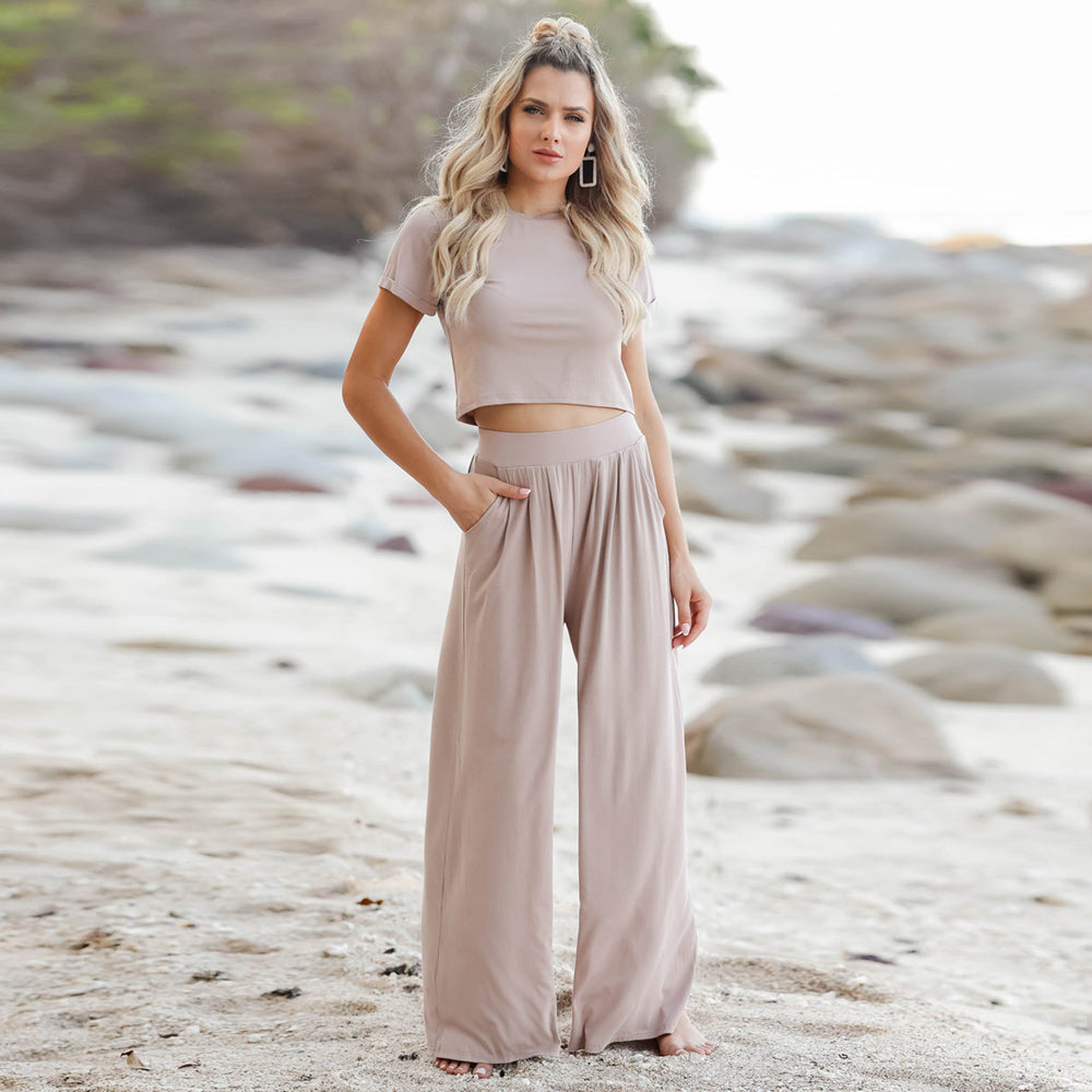 Blake Casual Wide Leg Long Pants Two Piece Outfit Outfit Sets Claire & Clara