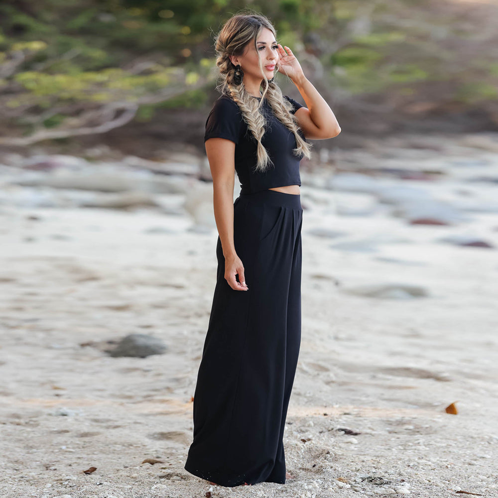 Blake Casual Wide Leg Long Pants Two Piece Outfit Outfit Sets Claire & Clara