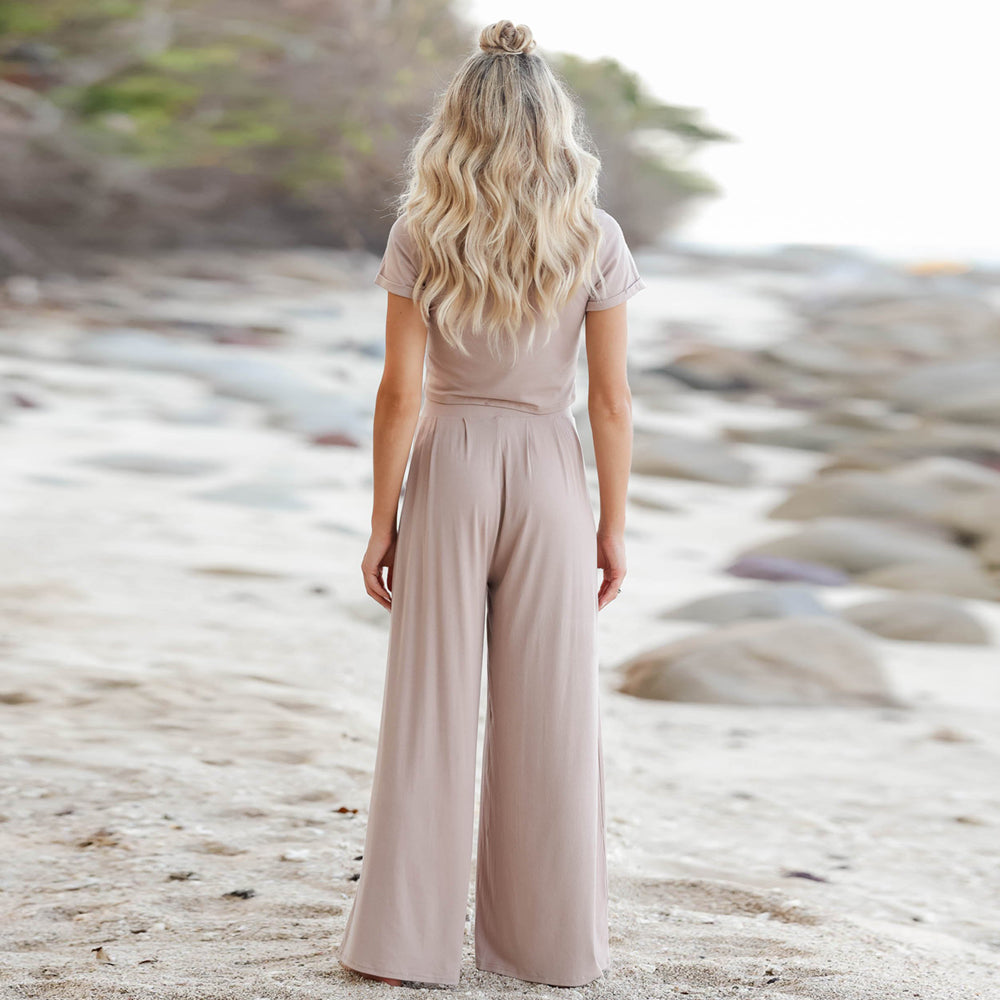 Blake Casual Wide Leg Long Pants Two Piece Outfit Outfit Sets Claire & Clara