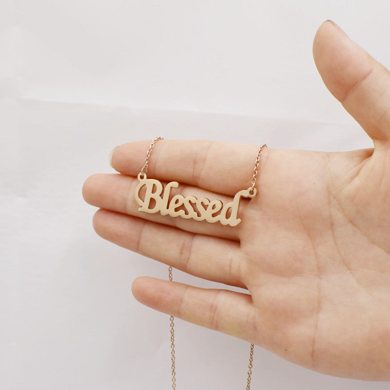 Blessed Stainless Steel Necklace Necklace Claire & Clara Rose Gold