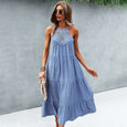 Boho Halter Lace Hollow Out Casual Dress Dresses Claire & Clara Blue S