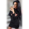 Bonnie Furry Turtleneck Long Sleeve Dress Dresses Claire & Clara