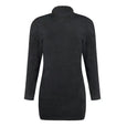 Bonnie Furry Turtleneck Long Sleeve Dress Dresses Claire & Clara Black S