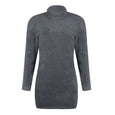 Bonnie Furry Turtleneck Long Sleeve Dress Dresses Claire & Clara Grey S