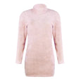 Bonnie Furry Turtleneck Long Sleeve Dress Dresses Claire & Clara Pink S