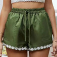 Bottom Flowers Casual Lace-Up Shorts Bottoms Claire & Clara Green US 4