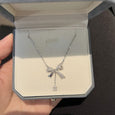 Bow Tassel Zirconia Pendant Necklace Necklace Claire & Clara