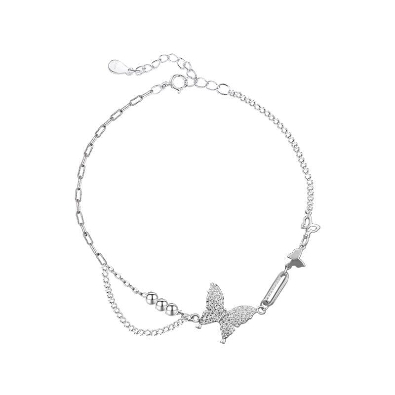 Butterfly Multi-Chain Combination Bracelet Bracelet Claire & Clara Silver