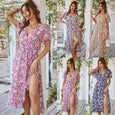Callie Floral Dream V-Neck Wrap Midi Dress Dresses Claire & Clara