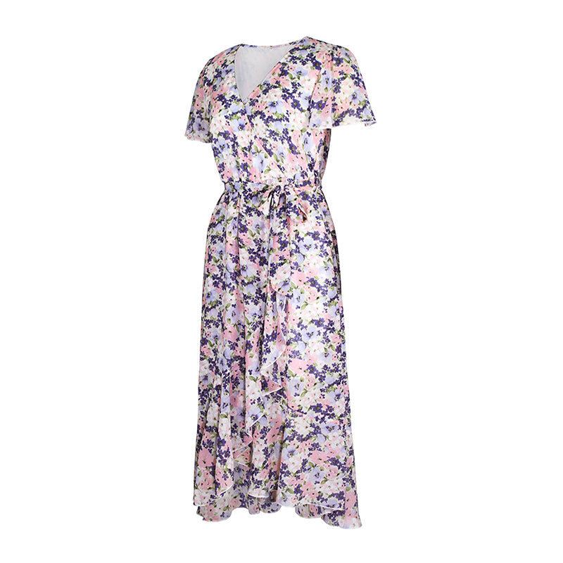 Callie Floral Dream V-Neck Wrap Midi Dress Dresses Claire & Clara