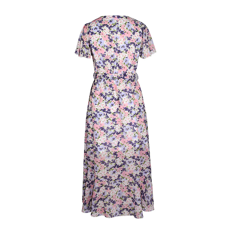 Callie Floral Dream V-Neck Wrap Midi Dress Dresses Claire & Clara