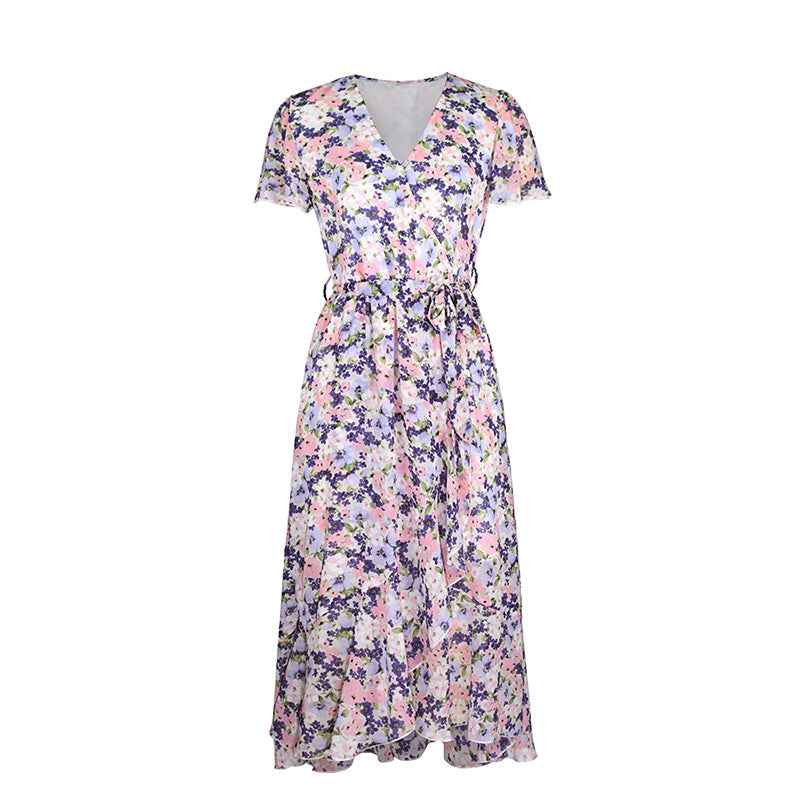 Callie Floral Dream V-Neck Wrap Midi Dress Dresses Claire & Clara
