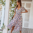Callie Floral Dream V-Neck Wrap Midi Dress Dresses Claire & Clara