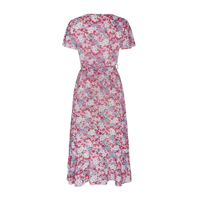 Callie Floral Dream V-Neck Wrap Midi Dress Dresses Claire & Clara