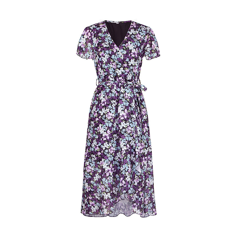 Callie Floral Dream V-Neck Wrap Midi Dress Dresses Claire & Clara