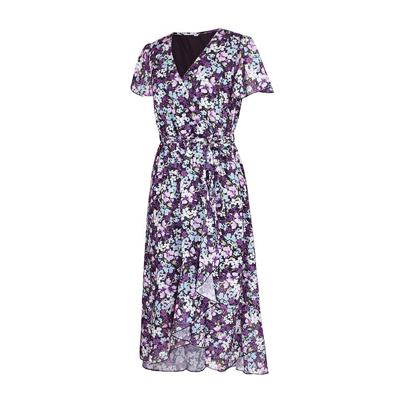 Callie Floral Dream V-Neck Wrap Midi Dress Dresses Claire & Clara