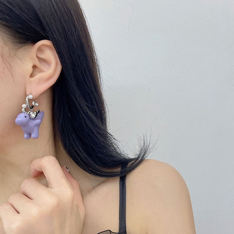 Candy Color Dinosaur Stud Earrings Earrings Claire & Clara
