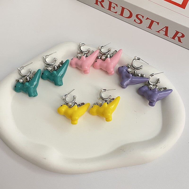 Candy Color Dinosaur Stud Earrings Earrings Claire & Clara