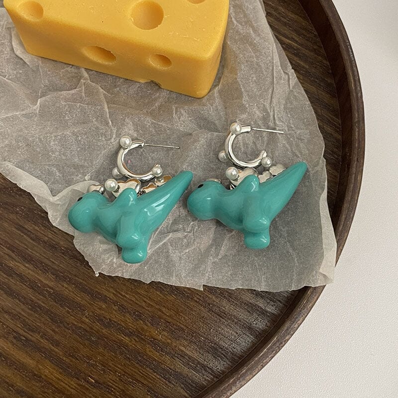 Candy Color Dinosaur Stud Earrings Earrings Claire & Clara Blue Green