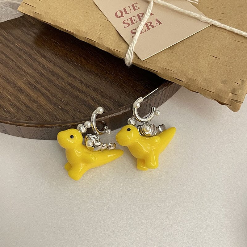 Candy Color Dinosaur Stud Earrings Earrings Claire & Clara Yellow
