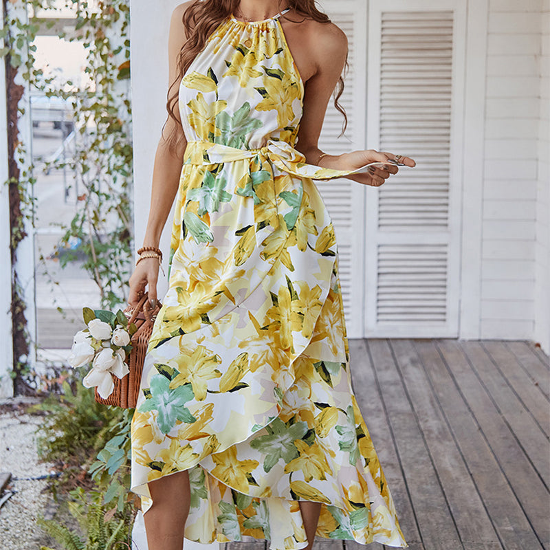 Carly Boho Halter Neck Floral Maxi Dress Dresses Claire & Clara