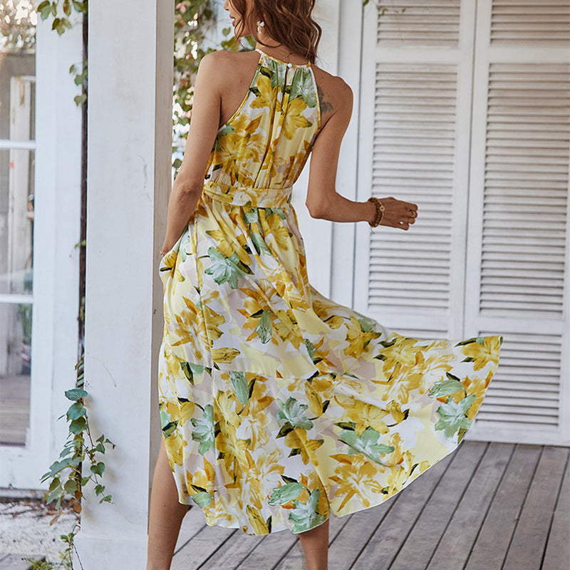 Carly Boho Halter Neck Floral Maxi Dress Dresses Claire & Clara