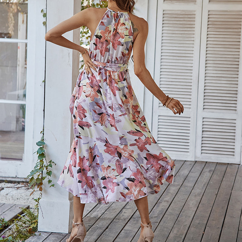 Carly Boho Halter Neck Floral Maxi Dress Dresses Claire & Clara
