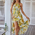 Carly Boho Halter Neck Floral Maxi Dress Dresses Claire & Clara