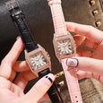 Carol Square Rhinestone Casual Starry Quartz Watch Watches Claire & Clara