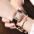 Carol Square Rhinestone Casual Starry Quartz Watch Watches Claire & Clara Black