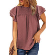 Chiffon Swiss Dot Round Neck Blouse Claire & Clara