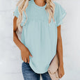 Chiffon Swiss Dot Round Neck Blouse Claire & Clara