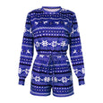 Christmas Pajamas Long Sleeve Short Set Set Claire & Clara Blue S