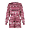 Christmas Pajamas Long Sleeve Short Set Set Claire & Clara Pink S