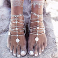 Coin Pendant Tassel Anklet Anklet Claire & Clara
