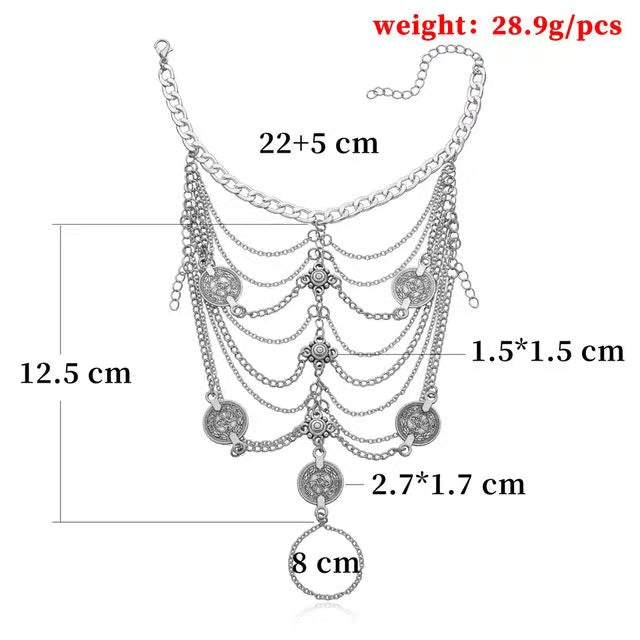 Coin Pendant Tassel Anklet Anklet Claire & Clara