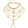 Coin Pendant Tassel Anklet Anklet Claire & Clara Gold