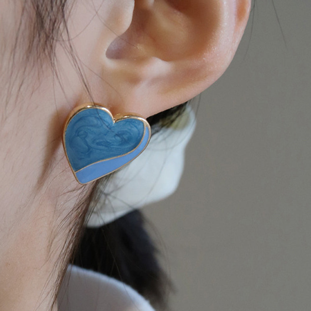Colorful Love Shape Stud Earrings Earrings Claire & Clara