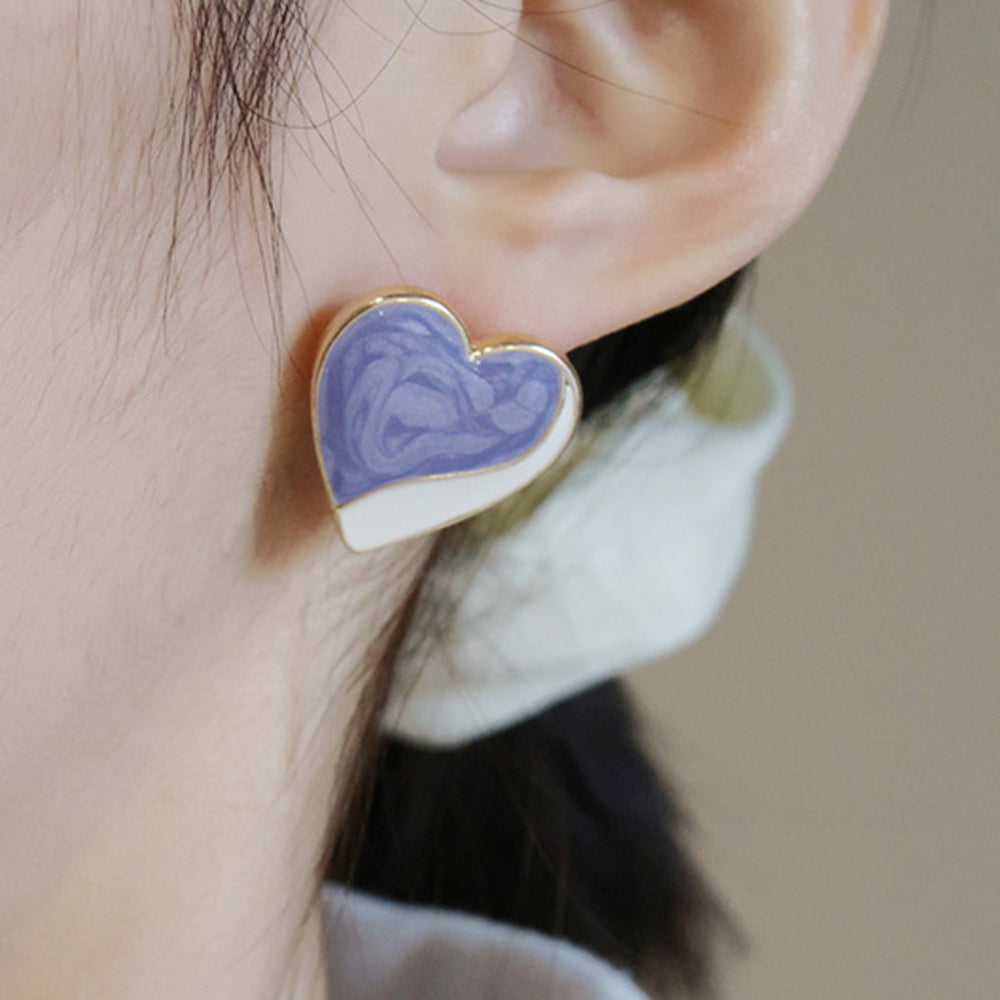 Colorful Love Shape Stud Earrings Earrings Claire & Clara