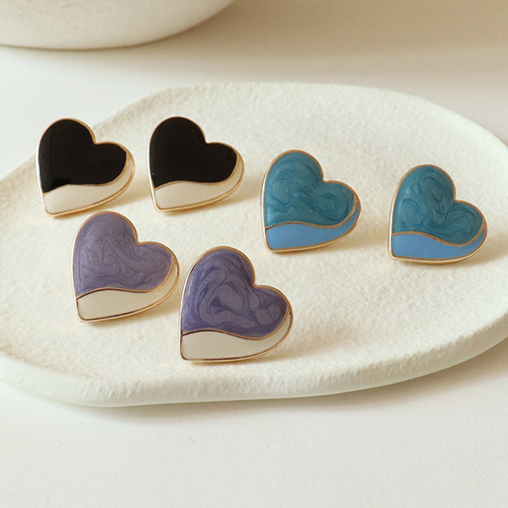 Colorful Love Shape Stud Earrings Earrings Claire & Clara