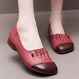 Comfortable Shallow Mouth Soft Flat Shoe Shoes Claire & Clara Red US 5