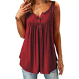 Comfy Loose Button Sleeveless Tank Top Top Claire & Clara Wine Red S