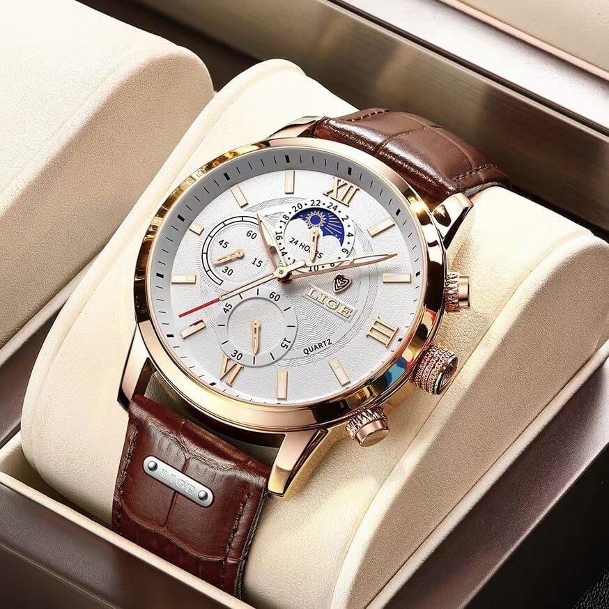 Concept Gentleman Luxury Casual Watch Watches Claire & Clara Brown/White