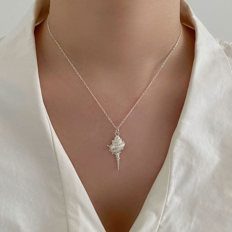 Conch Silver Necklace Necklace Claire & Clara