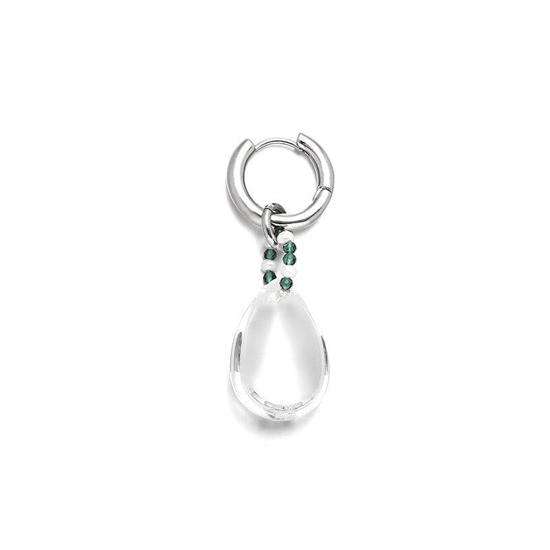 Crystal Glass Drop Pearl Earrings Earrings Claire & Clara Platinum