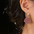 Crystal Pink Rose Gemstone Earrings Earrings Claire & Clara